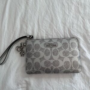 Coach Metallic Silver Wristlet